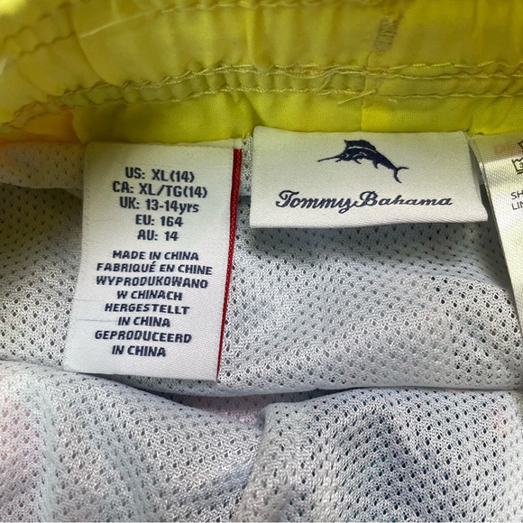 NEW Tommy Bahama Boys Swim Trunks Festive Vallarta Blue Size 14 XL XLarge Shorts - Picture 4 of 11